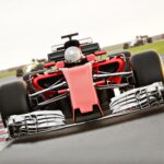 Race car leading