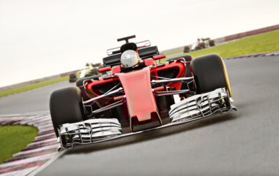 Race car leading