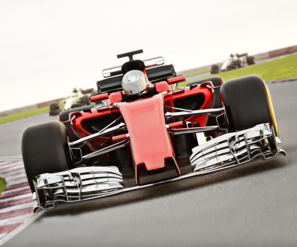 Race car leading