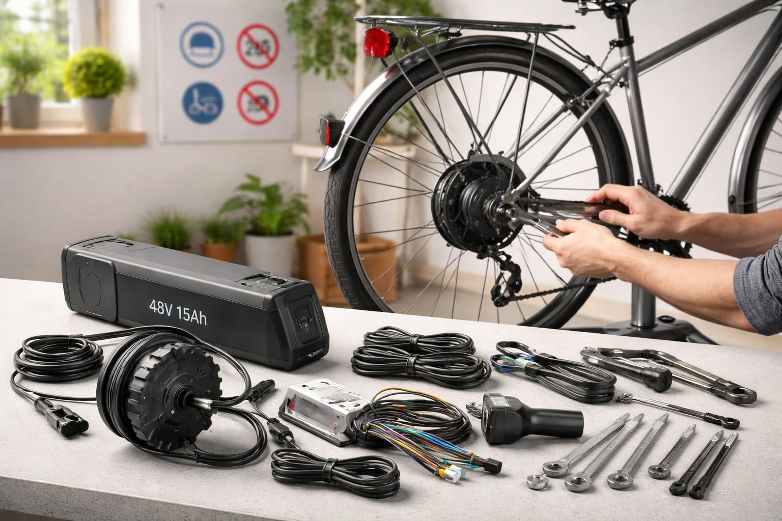 découvrez tout sur le kit moteur électrique pour vélo : contenu du kit, guide de montage détaillé et réglementation en vigueur pour une utilisation en toute légalité.